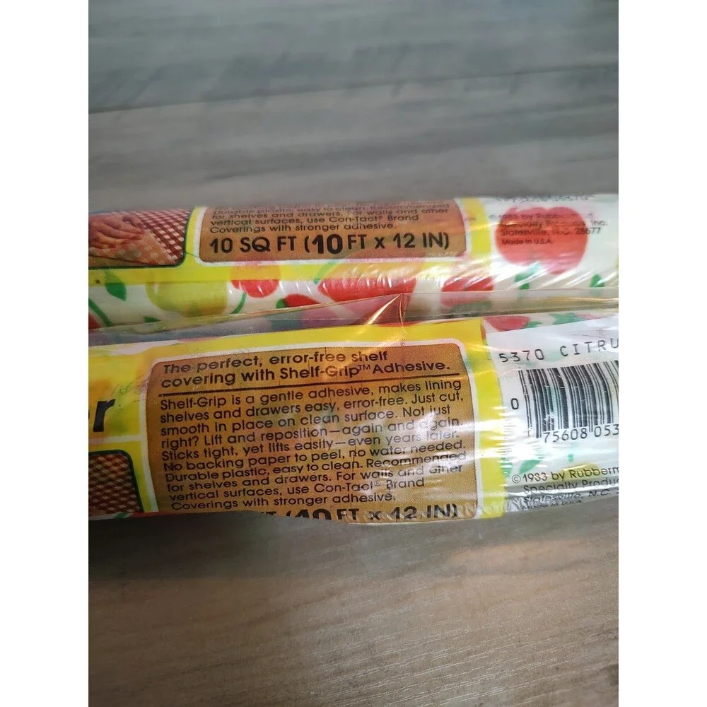 2 Rolls VTG Kitchen Rubbermaid Shelf Liner Floral 1980’s  Citrus New, Old Stock